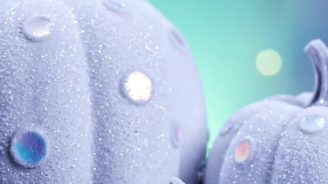 Frosty pumpkins shimmering with icy jewel tones