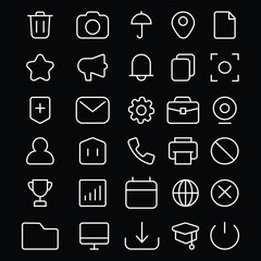 Linear minimal icon set