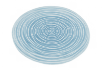 Water ripple effect creating concentric circles, light blue liquid surface with movement and wave patterns on transparent background