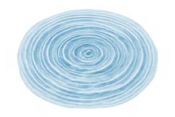 Water ripples spreading on transparent background creating concentric circular waves effect, top view