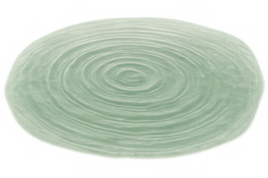 Green water ripples creating concentric circles, symbolizing calm and zen meditation on a transparent background
