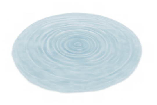 Water ripple effect creating concentric circles, clean liquid surface with expanding waves, splash impact, transparent background