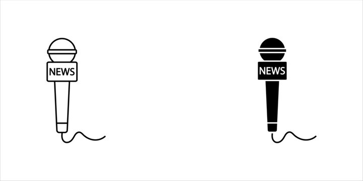 News microphone icon set vector collection. EPS 10