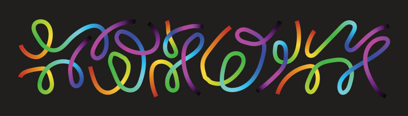Obraz premium Colorful neon light trails on a dark background create a pattern