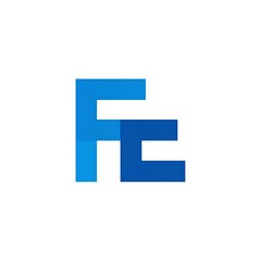 Obraz premium A geometric abstract logo made up of interlocking shapes, with a deep blue 