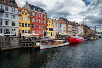 Copenhagen’s iconic view features the historic and colorful Nyhavn port.