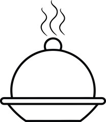 Restaurant concept sketch line art transparent background