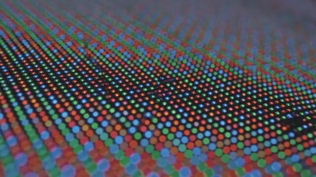 Vibrant pixels dance across a micro landscape
