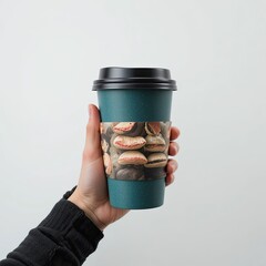 Person Pouring Ingredients into Jar, Isolated on White Background, Food Photography, Minimalist Style