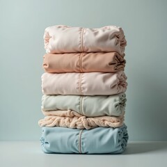 Cozy Blankets Stacked in Soft Pastel Colors for Stylish Home Decor