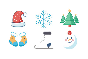 Christmas icons for festive holiday celebrations