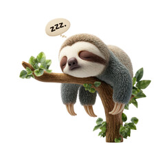 Naklejka premium Sloth Sleeping Cute Cartoon.