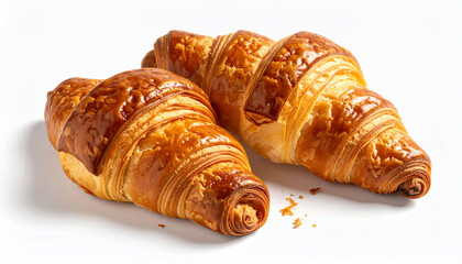 Fresh Croissants on White