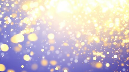 Sparkling golden bokeh lights dance on a dreamy purple background creating a magical, celebratory atmosphere perfect for festive events and luxury branding
