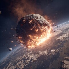 Asteroid impact explodes near Earth