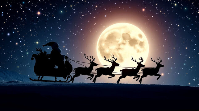 santa claus and reindeer - Powered by Adobe