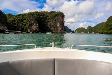 tropical beach with palm trees