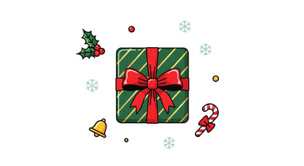 Gift box with golden ribbon and tag for celebration or anniversary vector design