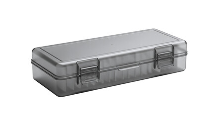 Translucent Plastic Storage Box with Hinged Lids container isolated on a transparent background