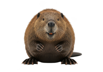 Cute beaver rodent animal wildlife nature mammal teeth furry cartoon character mascot vector illustration image isolated on transparent background