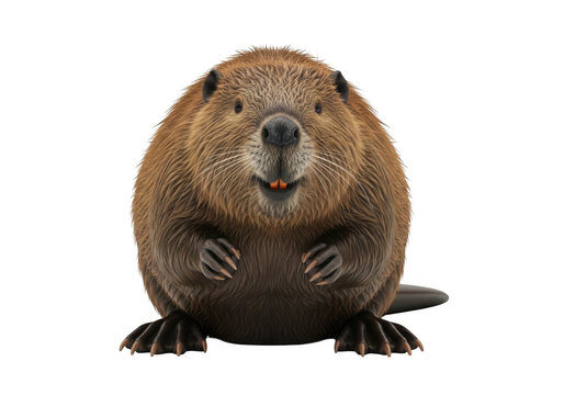 Cute beaver rodent animal wildlife nature mammal teeth furry cartoon character mascot vector illustration image isolated on transparent background