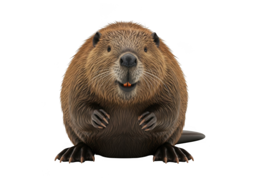 Cute beaver rodent animal wildlife nature mammal teeth furry cartoon character mascot vector illustration image isolated on transparent background - Powered by Adobe