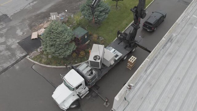 Aeriel view of Crane HVAC Rooftop
unit rtu