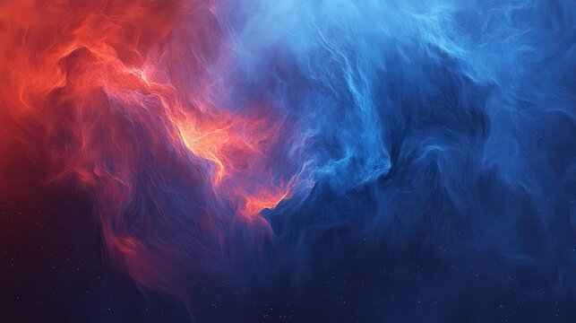 Stunning cosmic nebula in vibrant red and blue hues with shimmering stardust, perfect for science and abstract backgrounds
