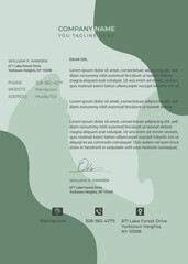 Minimalist Organic Business Letterhead Template with Wave Shapes