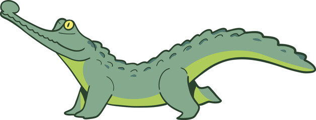 Obraz premium Illustration of a Cartoon Gharial