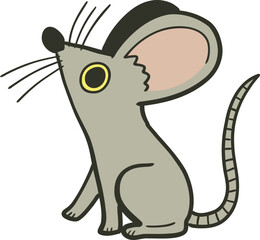 Illustration of Cartoon Mouse Sitting