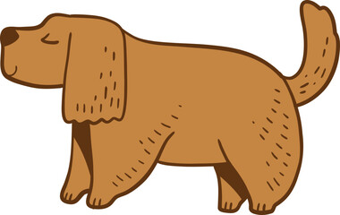 Cartoon Illustration of a Brown Dog