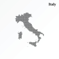 Obraz premium Abstract Italy Map in Halftone Dot Pattern Minimalist Vector Illustration