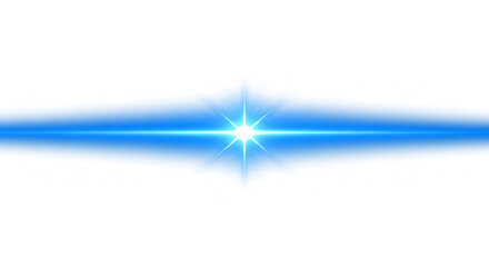Blue Lens Flare Starburst Effect on White Background
