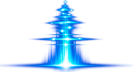 Blue Light Beam With Starburst Effect On White Background
