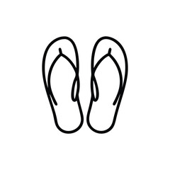 Two black linedrawn flipflops