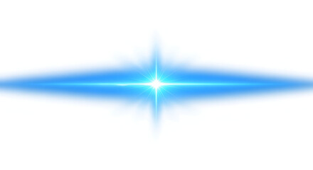 Bright blue horizontal light burst with star center