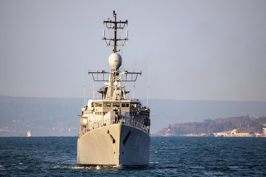 War Ship during mission of protect and rescue in sea.	