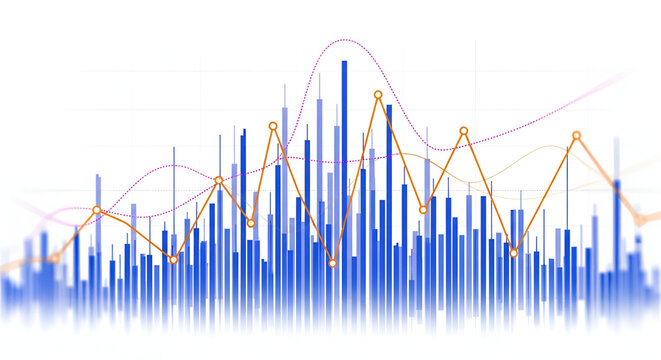 Financial Bar Chart and Line Graph Analysis lines photo