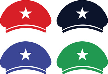 Army beret icon silhouette