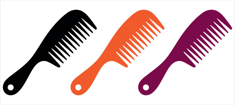 Colorful comb collection for stylish hair care and creative designs, perfect for beauty blogs and salon promotions with a modern, clean aesthetic.