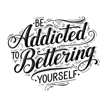 Be Addicted To Bettering Yourself Motivational Quote Typography