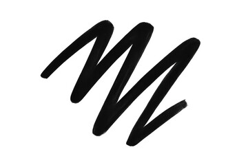 Obraz premium Black marker scribble line doodle on transparent background representing an urban graffiti tag element