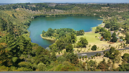 The Valley Lake at Mount Gambier. a dormant crater lake at Mount Gambier South Australia