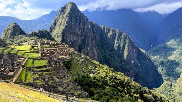 Urubamba Province, Cusco Region, Peru - October 12, 2025. Views of Machu Picchu, which is an Inca citadel located high in the Andes Mountains - Powered by Adobe