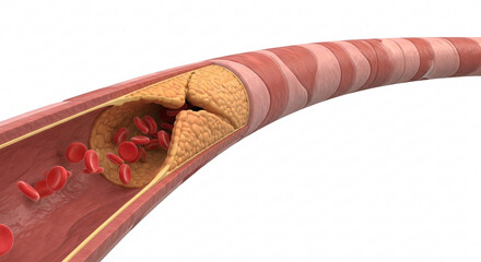 Longitudinal Artery Cut — Severe Plaque Narrowing
