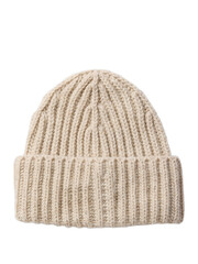 knitted beanie hats mockup isolated on white background.