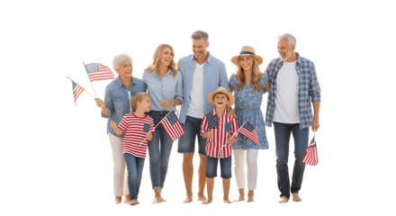 Diverse Family Celebrating American Independence Day Together.