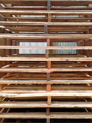 wooden pallets in warehouse