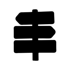 Fototapeta premium Monochrome directional signpost with three signboards indicating different destinations or options